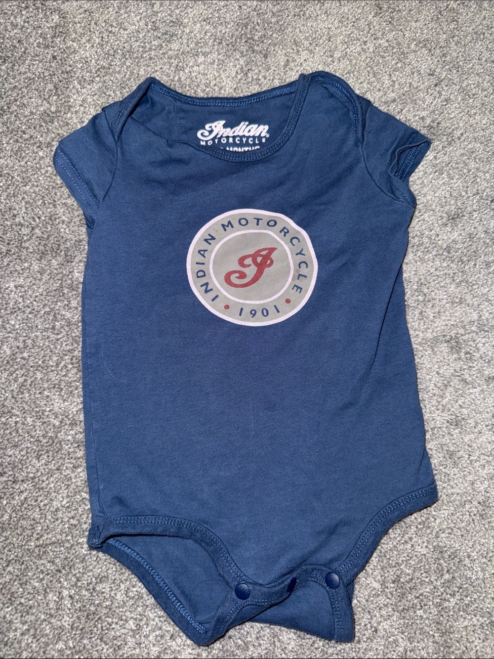 Indian Motorcycle Navy Logo Baby One-Piece Bodysuit